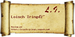 Loisch Iringó névjegykártya